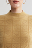 シームレスな格子縞のメッシュステッチ純粋なカシミアセーター